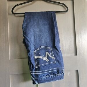 Vanity Womens Dark Blue Slim Straight Jeans